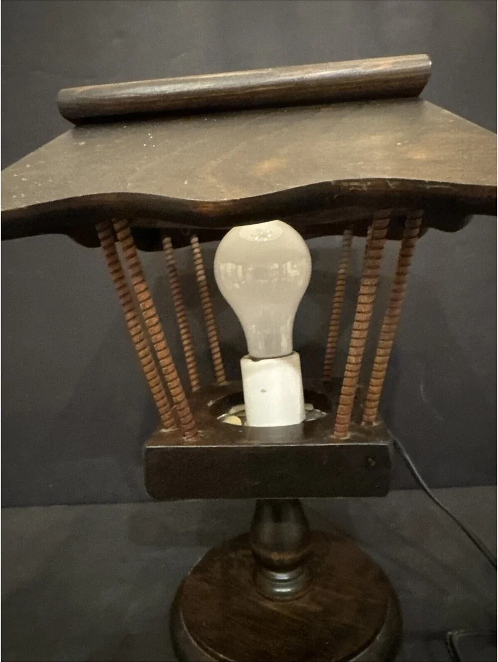 Vintage Wooden Chimney Shade Light Lamp Rustic Farmhouse Decor Electric